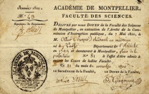Certificat-drsquoadmission-aux-cours-de-la-Faculte-des-Sciences-de-lrsquoAcademie-de-Montpellier