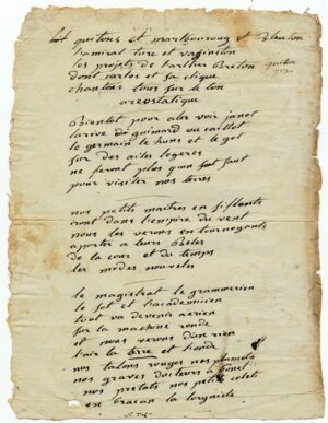 Manuscrit-du-XVIIIe-dune-chanson-populaire-en-six-couplets-sur-laerostation