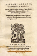 Appiani-Alexandrini-Hispanica-et-Annabalica.-Latinem-nunc-primum-edita-ex-Francisci-Beraldi-Francois-Berauld-traducteur-linguae-Graecae-professoris-doctissimi-interpretatione