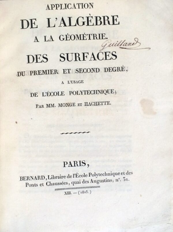 Application-de-lrsquoAlgebre-a-la-geometrie.-Des-Surfaces-du-premier-et-second-degre-a-lrsquousage-de-lrsquoEcole-polytechnique Application-de-lrsquoAlgebre-a-la-geometrie.-Des-Surfaces-du-premier-et-second-degre-a-lrsquousage-de-lrsquoEcole-polytechnique