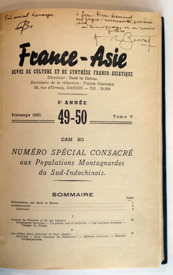 France-Asie-Numero-special-consacre-aux-Populations-Montagnardes-du-Sud-Indochinois France-Asie-Numero-special-consacre-aux-Populations-Montagnardes-du-Sud-Indochinois