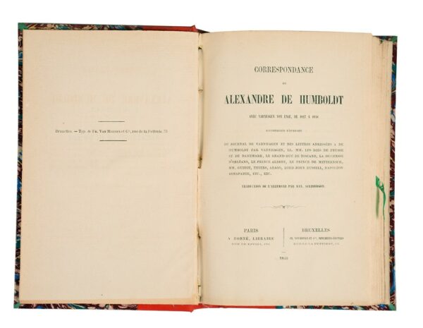 Correspondance-de-Alexandre-de-Humboldt-avec-Varnhagen-von-Ense-de-1827-a-1858-accompagnee-dextraits-du-journal-de-Varnhagen-LL.-MM.-les-rois-de-Prusse-et-de-Danemark-le-grand-duc-de-Toscane-la-duchesse-dOrleans-le-prince-Albert-le-prince-de-Metternich-MM.-Guizot-Thiers-Arago-lord-John-Russell-Napoleon-Bonaparte-etc.-Traduction-de-lallemand-par-Max.-Sulzberger Correspondance-de-Alexandre-de-Humboldt-avec-Varnhagen-von-Ense-de-1827-a-1858-accompagnee-dextraits-du-journal-de-Varnhagen-LL.-MM.-les-rois-de-Prusse-et-de-Danemark-le-grand-duc-de-Toscane-la-duchesse-dOrleans-le-prince-Albert-le-prince-de-Metternich-MM.-Guizot-Thiers-Arago-lord-John-Russell-Napoleon-Bonaparte-etc.-Traduction-de-lallemand-par-Max.-Sulzberger