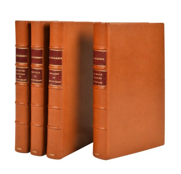 Reunion-de-cinq-ouvrages-relies-uniformement-en-quatre-tomes