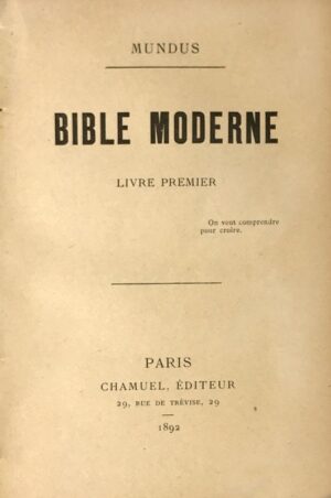 Bible-Moderne.-Livre-Premier