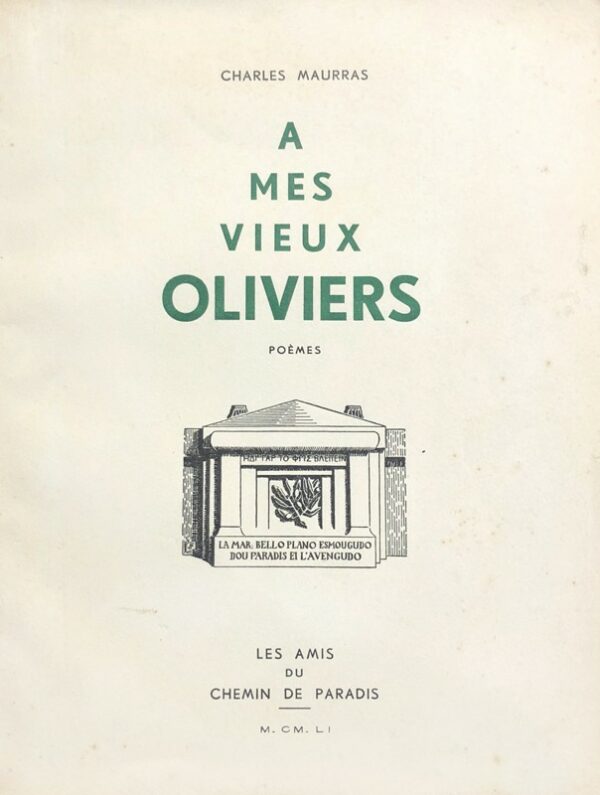 A-mes-vieux-oliviers.-Poemes-ornes-drsquoun-Frontispice-et-de-vingt-huit-Vignettes-ou-Lettrines-par-Roger-Joseph A-mes-vieux-oliviers.-Poemes-ornes-drsquoun-Frontispice-et-de-vingt-huit-Vignettes-ou-Lettrines-par-Roger-Joseph